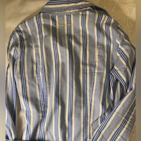 Fendi Vintage Striped Button Down Blouse - Picture 6 of 6